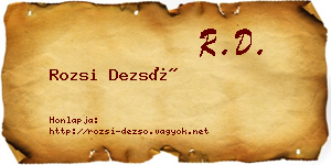 Rozsi Dezső névjegykártya